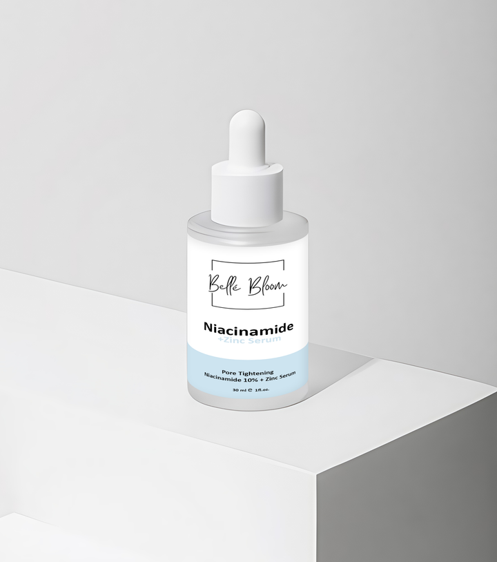 Niacinamide + Zinc Serum by Belle Bloom for pore tightening and oil control