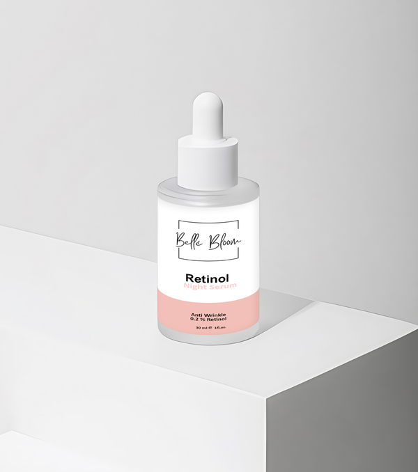 Belle Bloom Retinol Serum for anti-aging, fine lines, and skin texture improvement
